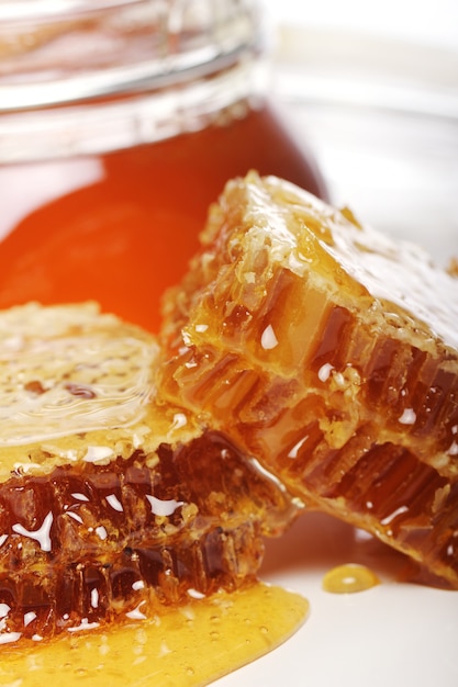 Jar with fresh honey