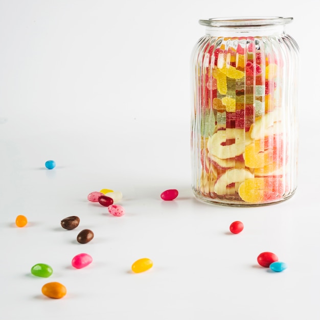 Jar with jelly candies