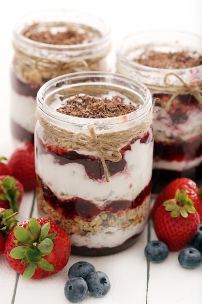 Jars with berries