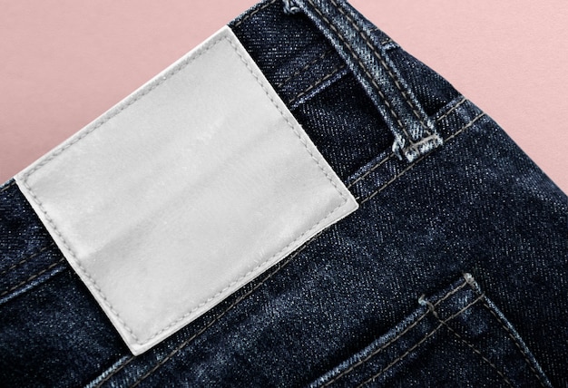 Jeans label with copy space