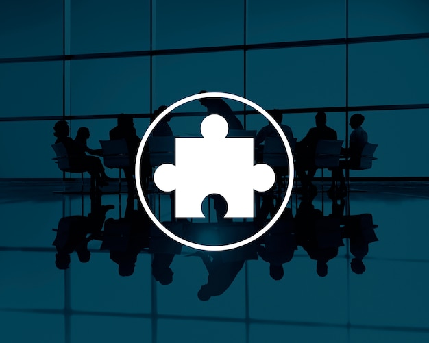 Free photo jigsaw puzzle partnership teamwork team concept