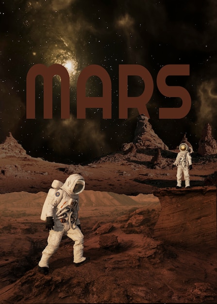 Free Photo journey to planet mars concept