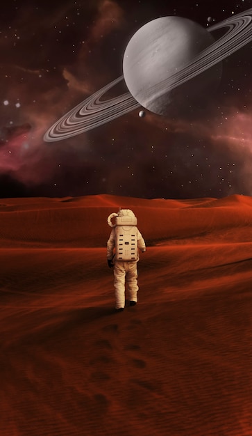 Free Photo journey to planet mars concept