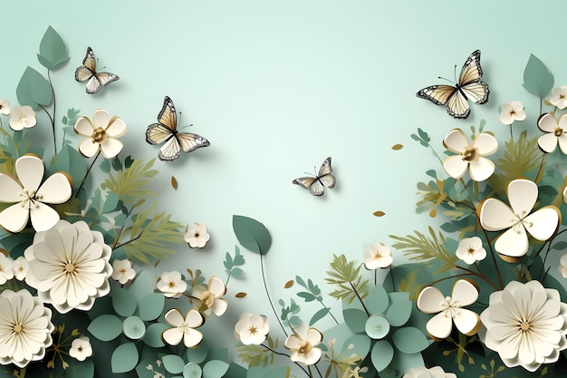 Free photo joyful frame of clover leaves background