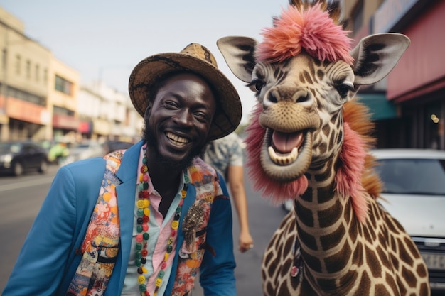 Free photo joyful man having fun