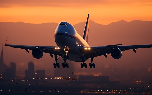 Jumbo jet flying in the sky