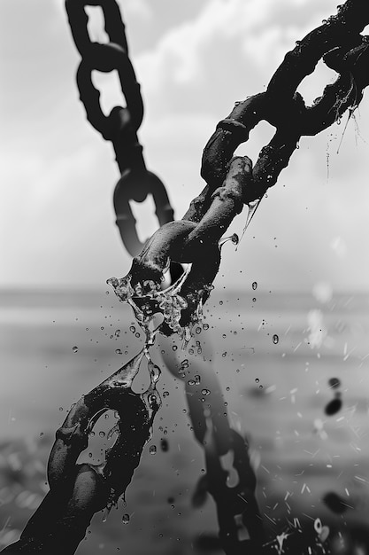 Juneteenth celebration with symbolic representation of the end of slavery in the united states