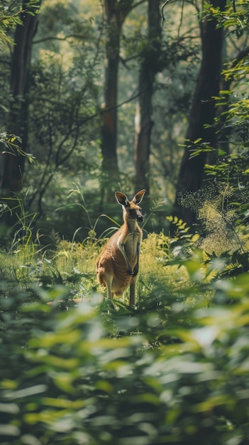 Free Photo kangaroo living in the wild