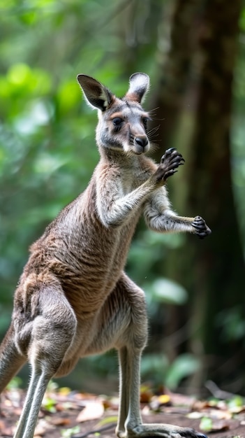 Free Photo kangaroo living in the wild