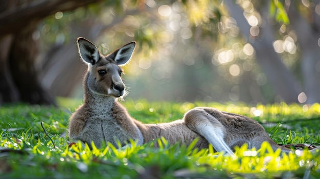 Free Photo kangaroo living in the wild