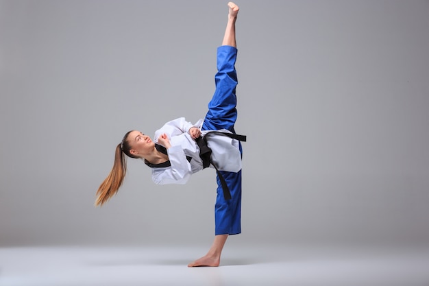 The karate girl with black belt