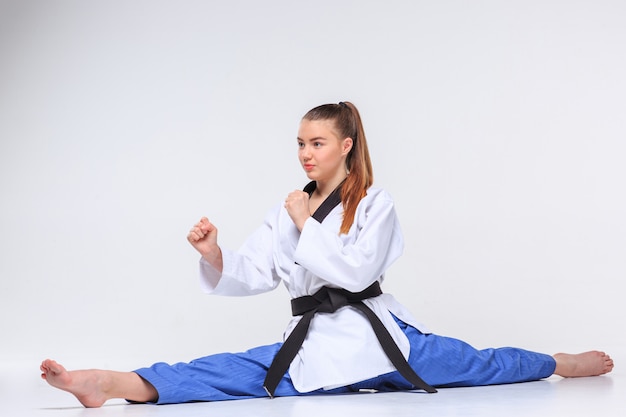 The karate girl with black belt