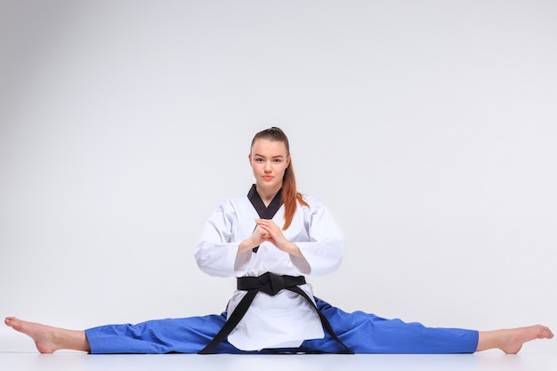 karate girl with black belt