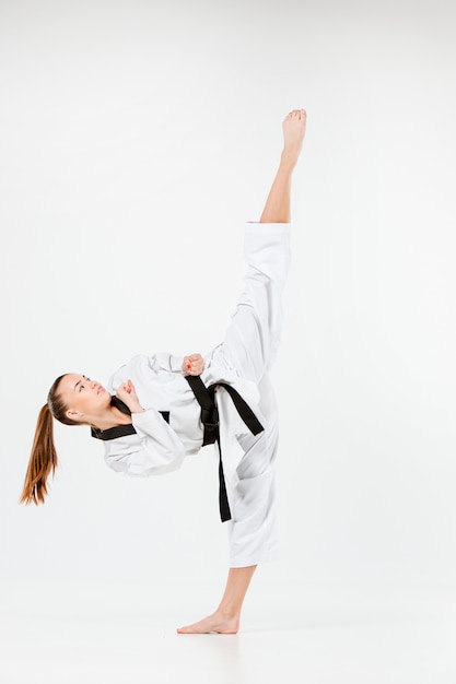 The karate girl with black belt