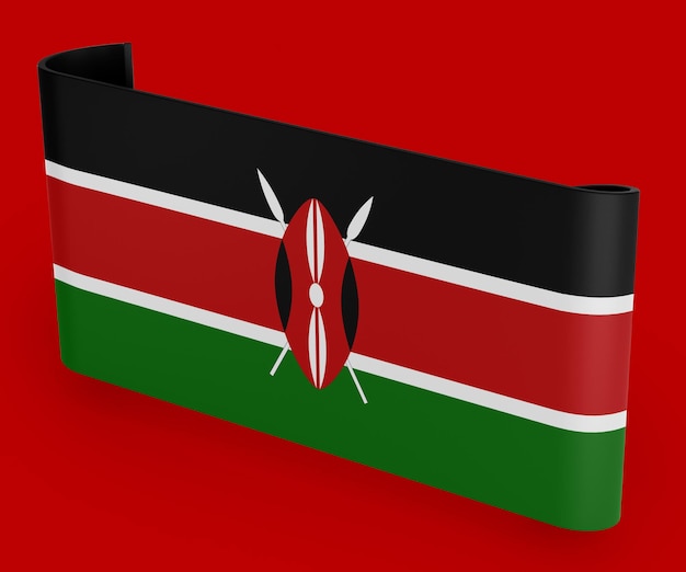 Free photo kenya flag ribbon banner