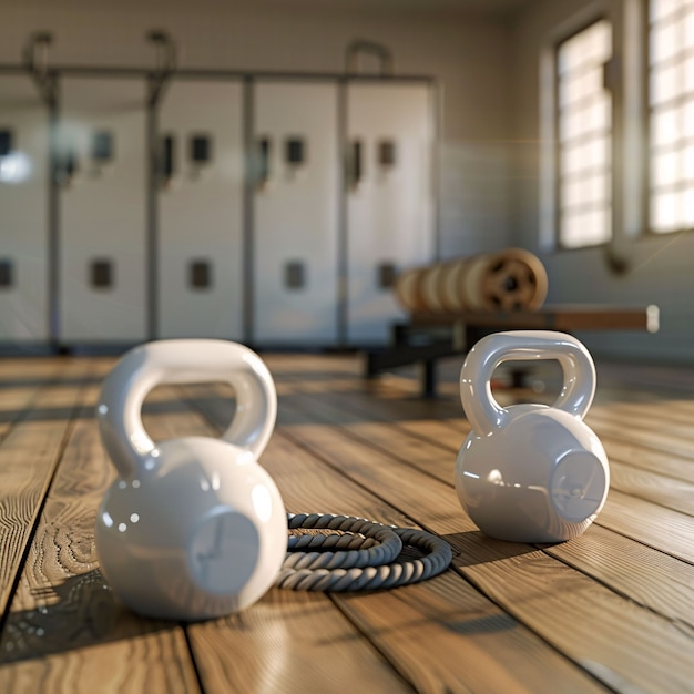 Free Photo kettlebell fitness still life