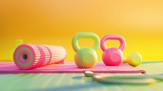 Free photo kettlebell fitness still life