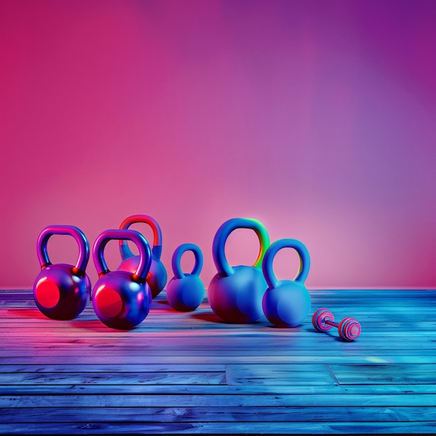 Free Photo kettlebell fitness still life