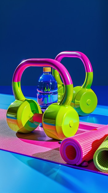 Free Photo kettlebell fitness still life