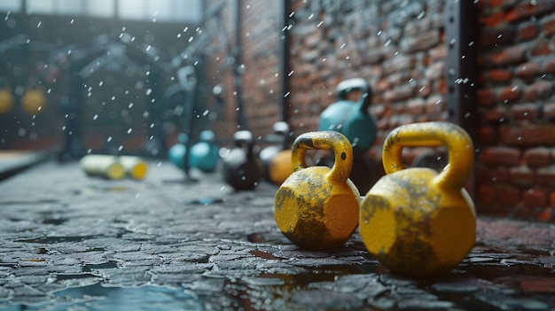 Kettlebell fitness still life