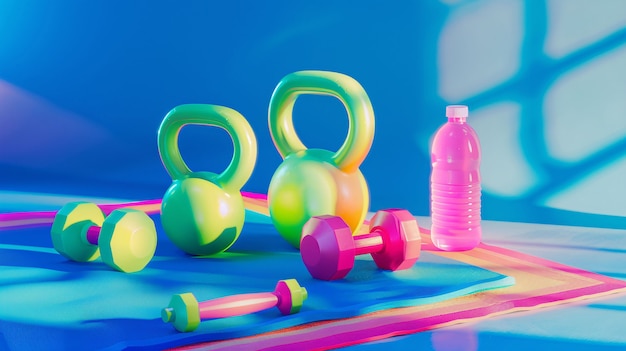 Free photo kettlebell fitness still life