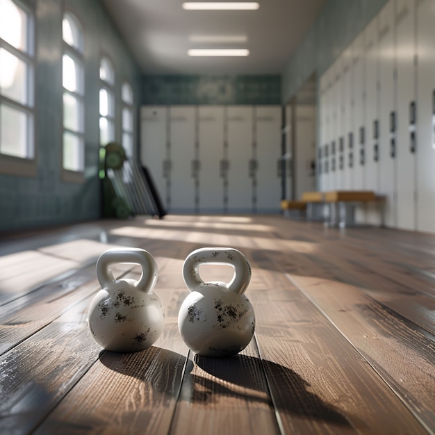 Free Photo kettlebell fitness still life