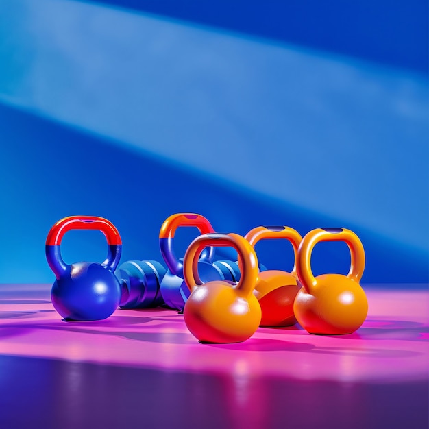 Free Photo kettlebell fitness still life