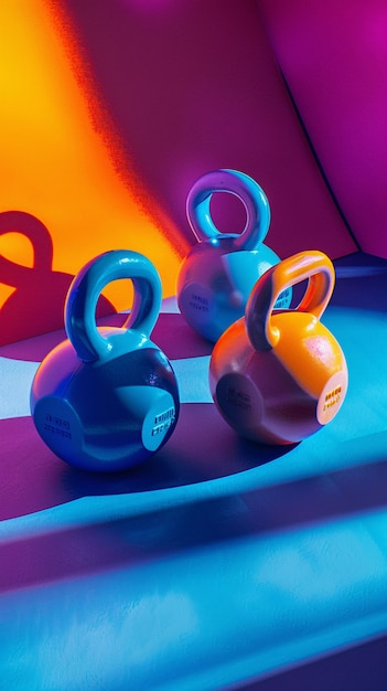 Free photo kettlebell gym equipment still life