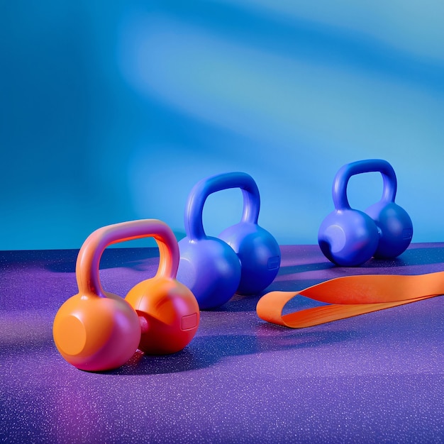 Free Photo kettlebell gym equipment still life