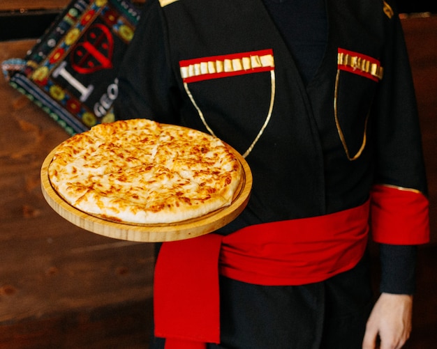 Khachapuri cheese on the table