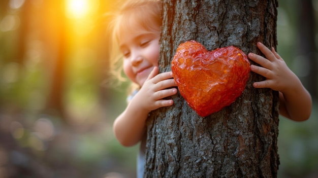 Kid  caring and protecting mother earth for earth day