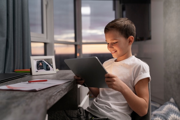 Kid playing in his room