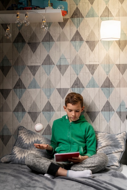 Kid playing in his room