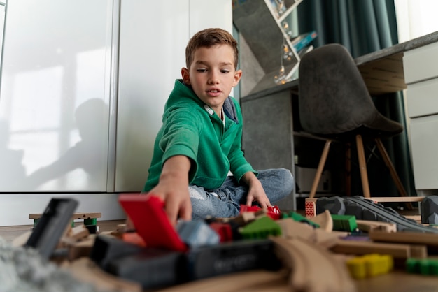 Kid playing in his room