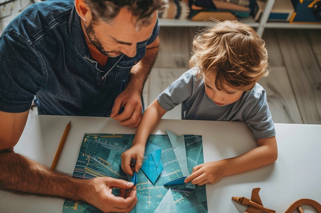 Free photo kid playing with paper plane