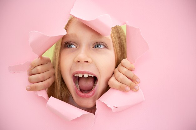 Kid studio portrait isolated