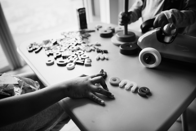 Free photo kid with toy