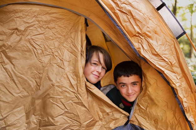 Kids having fun as boy scouts