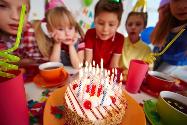 Kids having fun at birthday party