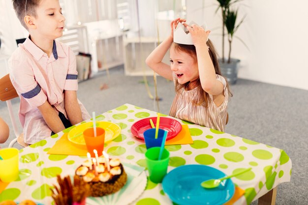 Kids having fun on party 