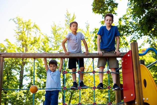 Kids having fun at the playground