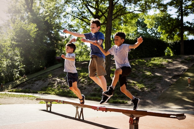 Kids having fun at the playground