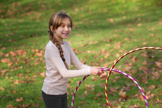 Kids having fun with traditional games