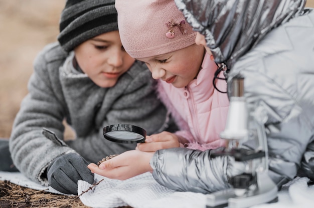 Kids learning new science stuff in the nature