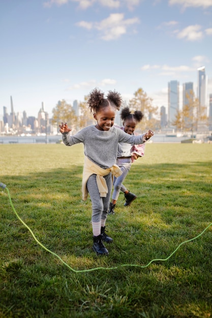 Free Photo kids playing outdoors