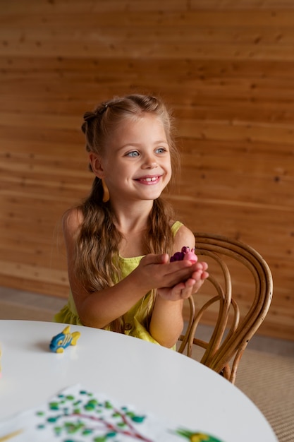 Kids playing with play dough