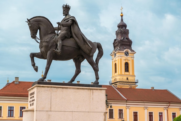 Free photo king ferdinand i statue in oradea romania