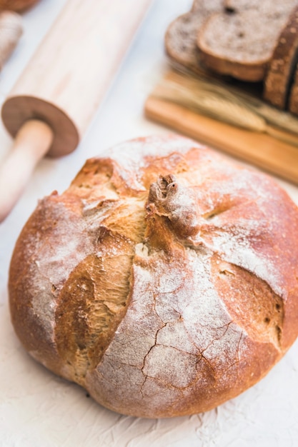 Kitchen table with bread 