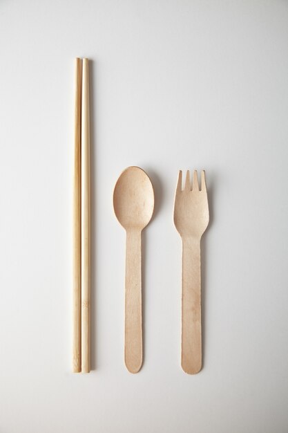 Kitchen utencils set for takeaway business: wooden recycling eco spoon