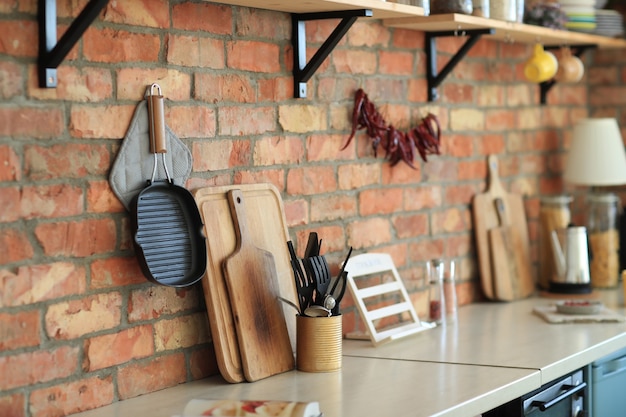 Kitchenware on the wall